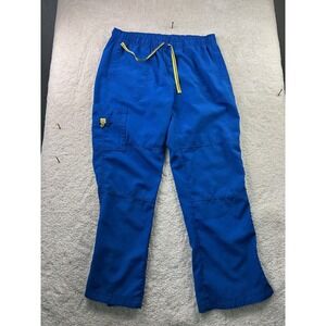 Spread Good Cheer Pants Mens XL Blue Drawstring‎ Elastic Waist Scrub Workwear